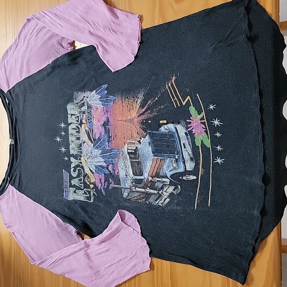 Vintage Spell Easy Rider Way Raglan Tshirt, Small - Picture 2 of 10
